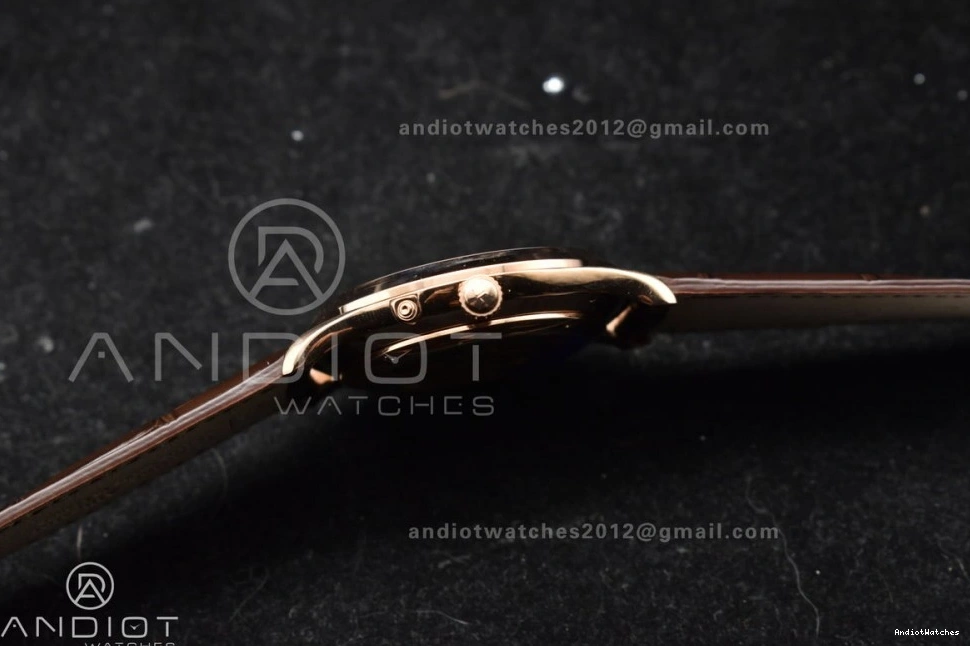 1:1 FreshLook Brown RG SA925 Super 908 Strap Thin Ultra on Edition APSF Clone Moon White Leather Best Dial Master 0131